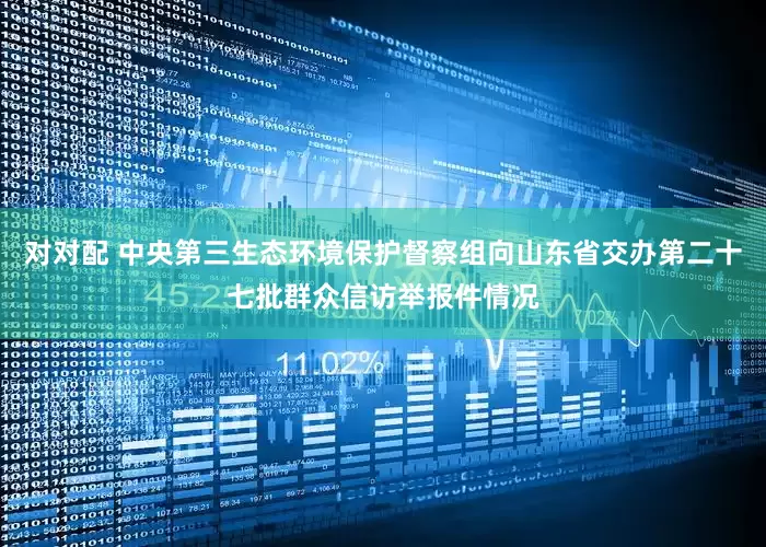 对对配 中央第三生态环境保护督察组向山东省交办第二十七批群众信访举报件情况