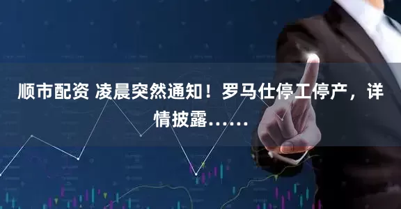 顺市配资 凌晨突然通知！罗马仕停工停产，详情披露……