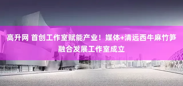 高升网 首创工作室赋能产业！媒体+清远西牛麻竹笋融合发展工作室成立