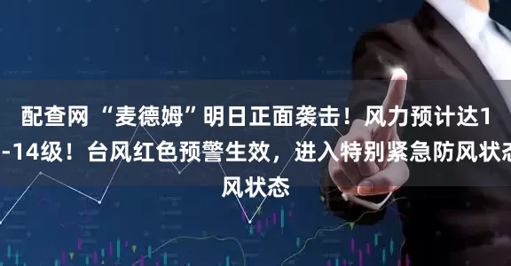 配查网 “麦德姆”明日正面袭击！风力预计达13-14级！台风红色预警生效，进入特别紧急防风状态